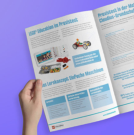 Aufgeschlagene LEGOEducation-Broschüre