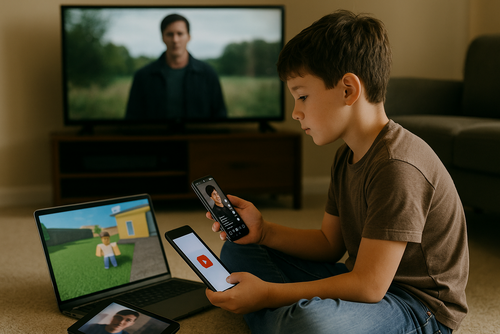 Child consuming content across multiple platforms