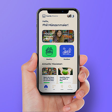 Smartphone mit Family-Missions-App