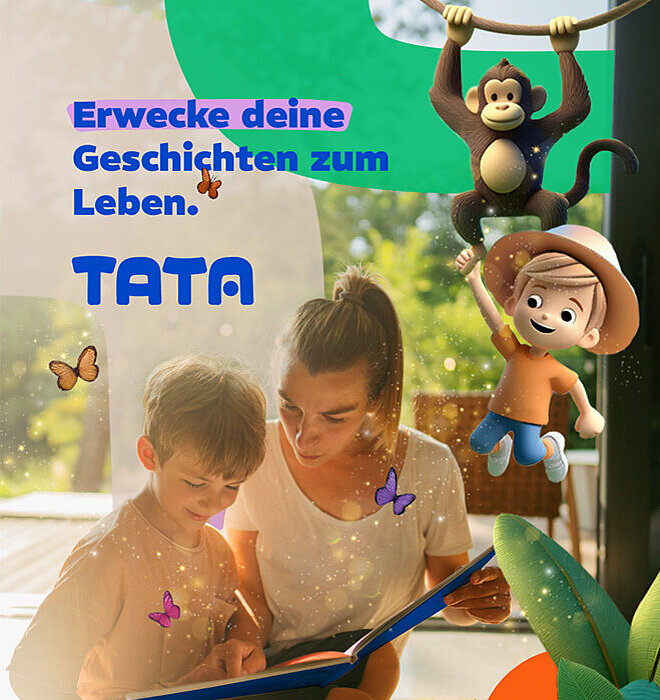 Grafik Mutter und Sohn schauen in ein Buch