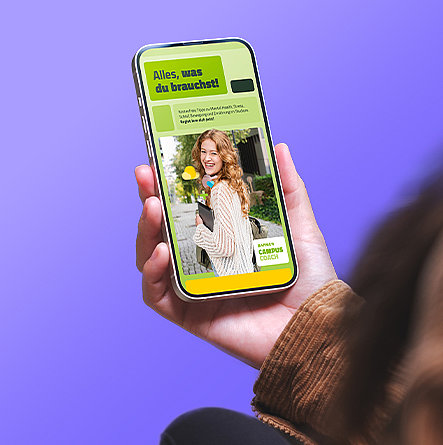 Mobile optimierte Website des Campus Coach