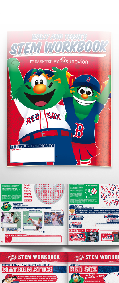 Wally and Tessie's STEM Workbook, presented by Sunovion, features activities combining baseball and science, including challenges on Newton's Laws of Motion and pitching techniques. 