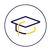 Icon zeigt einen Absolventenhut.