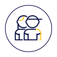 Icon zeigt ein Mädchen und einen Jungen.