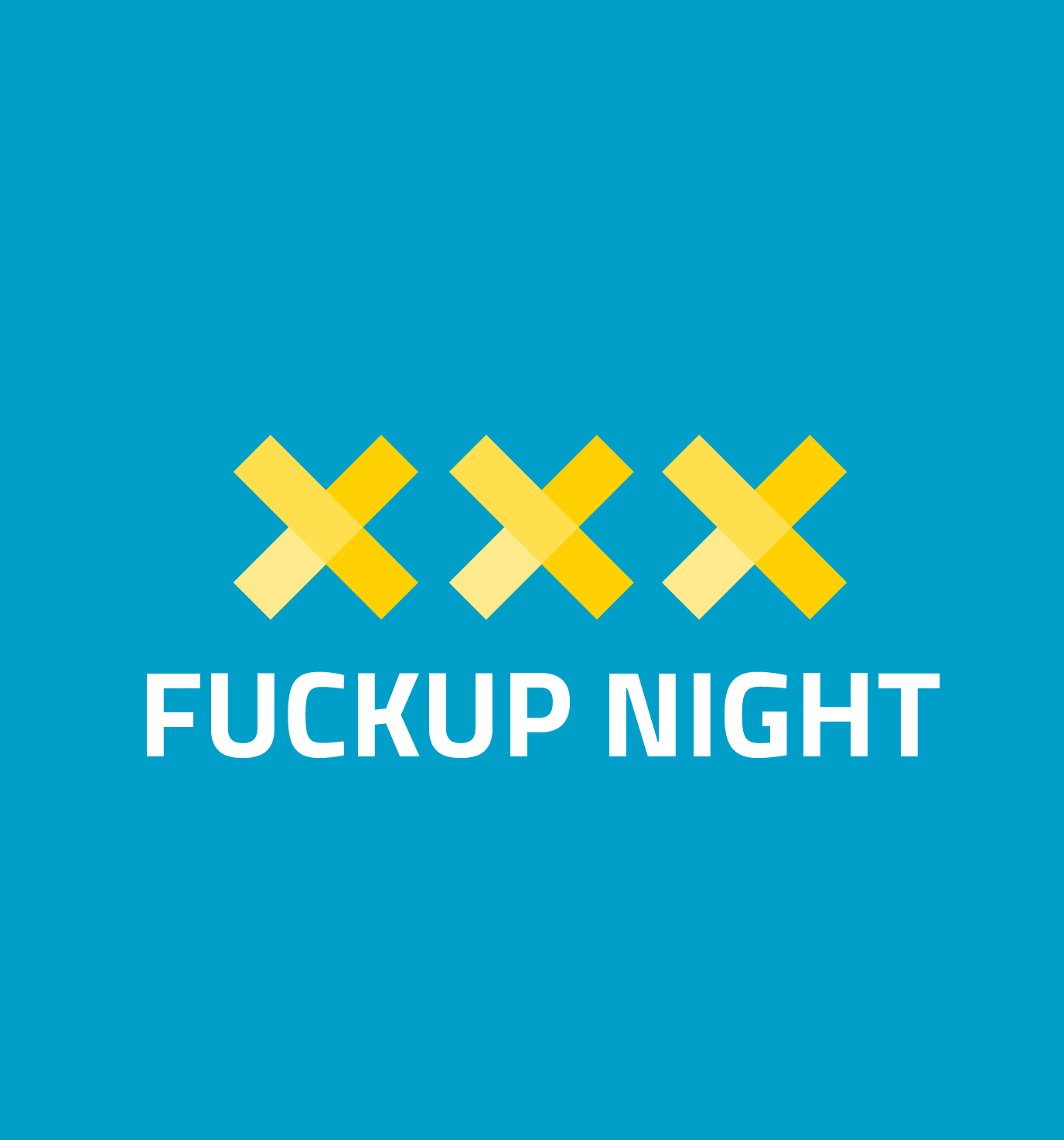 The wording "FuckUp Night" on a light blue background - live event for the BARMER Campus Coach.